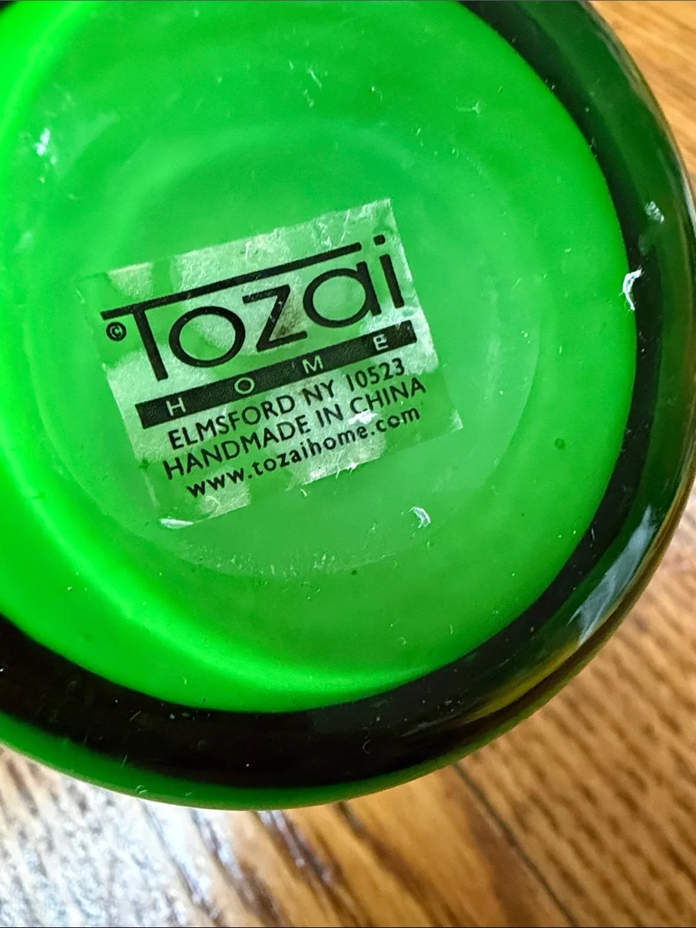 Tozai Home green Murano Style Millefiori tumbler.  Vintage reproduction.